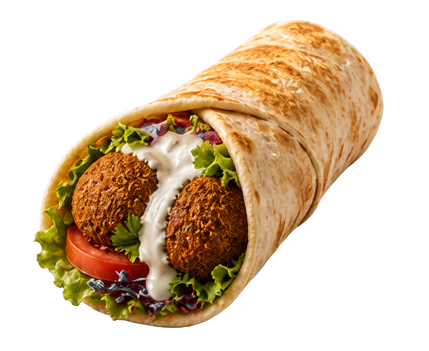 Falafel wrap with fresh salad